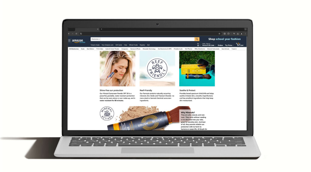 Amazon A+ Content for the brand Brush On Block