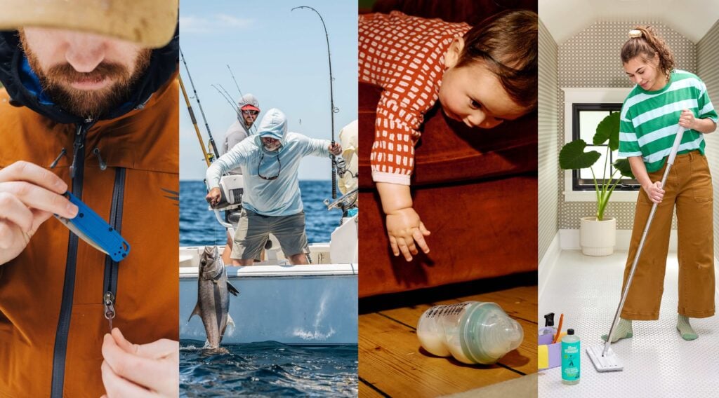 4 photo grid featuring lifestyle images from different brands