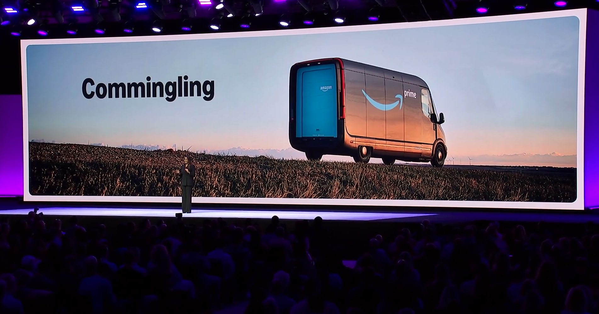 Nadya Dhalla, Director of Supply Chain by Amazon, announcing the end of comingled inventory at Accelerate 2025