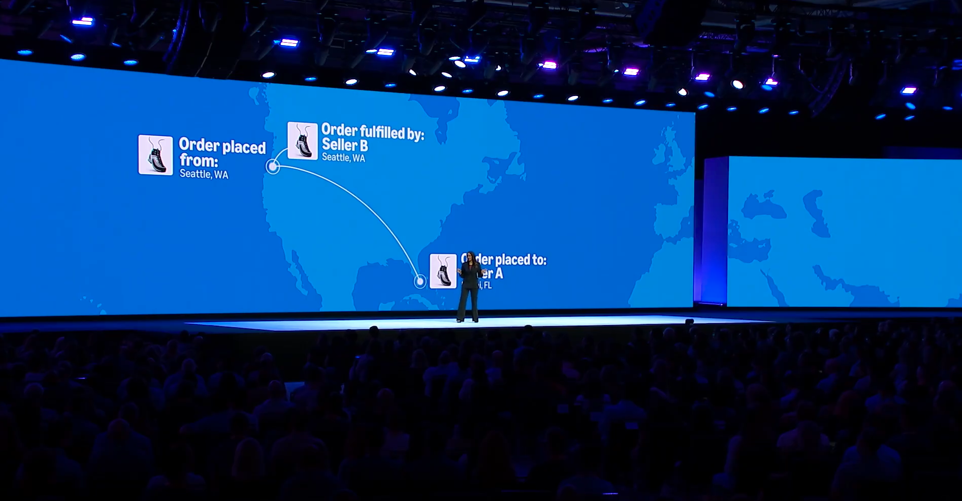 Nadya Dhalla, Director of Supply Chain by Amazon, on the stage at Accelerate 2025