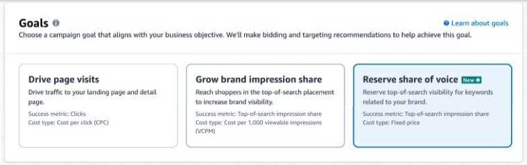 Reserve share of voice for branded keywords in Amazon ads