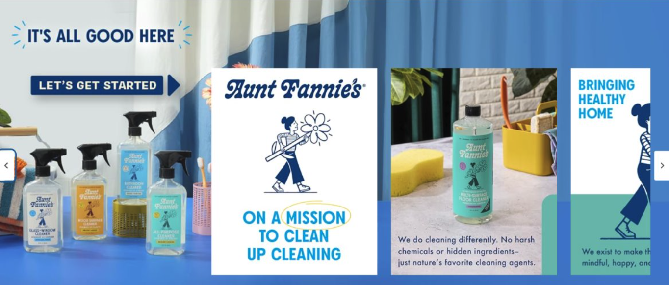 amazon brand story example for aunt fannies