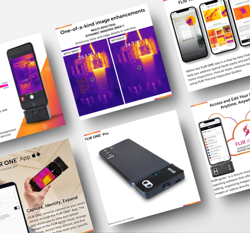 6 product images from FLIR's thermal imaging camera on Amazon