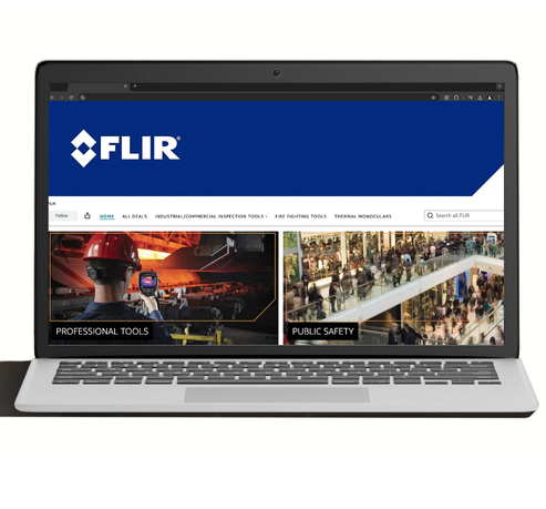 Screenshot of FLIR's Amazon brand store displayed on a laptop screen