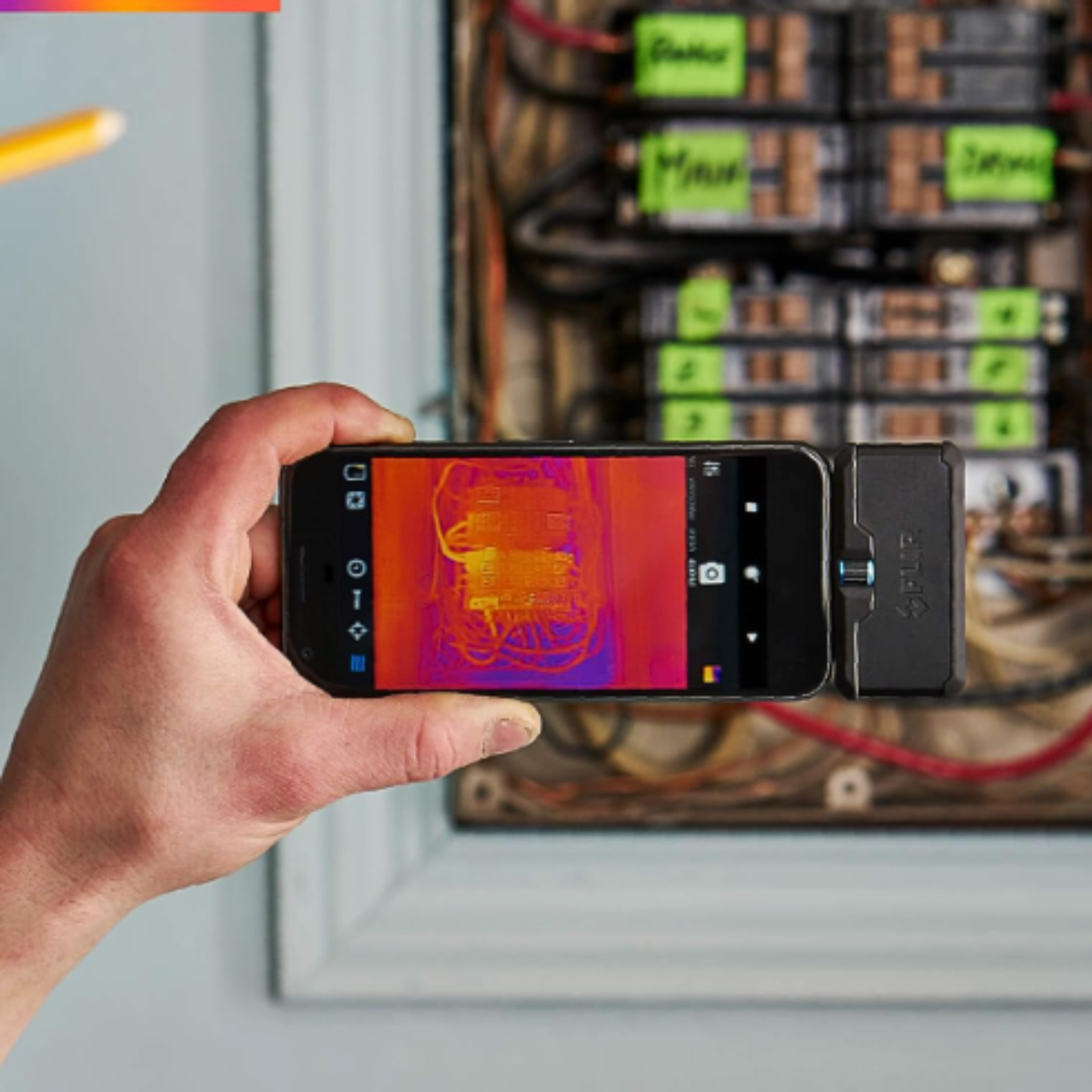 FLIR thermal camera attached to an iphone