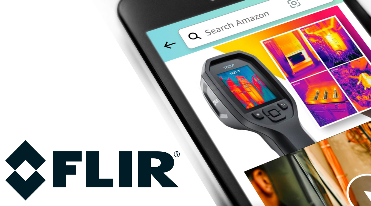 FLIR logo with mobile mockup of Amazon A+ Content