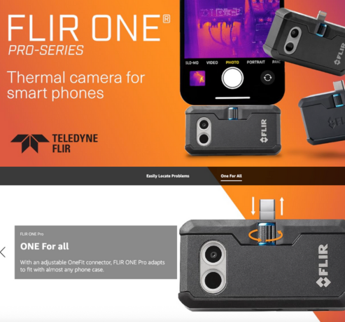 Screenshot of FLIR's Amazon A+ Content for the brand's thermal camera for iPhones