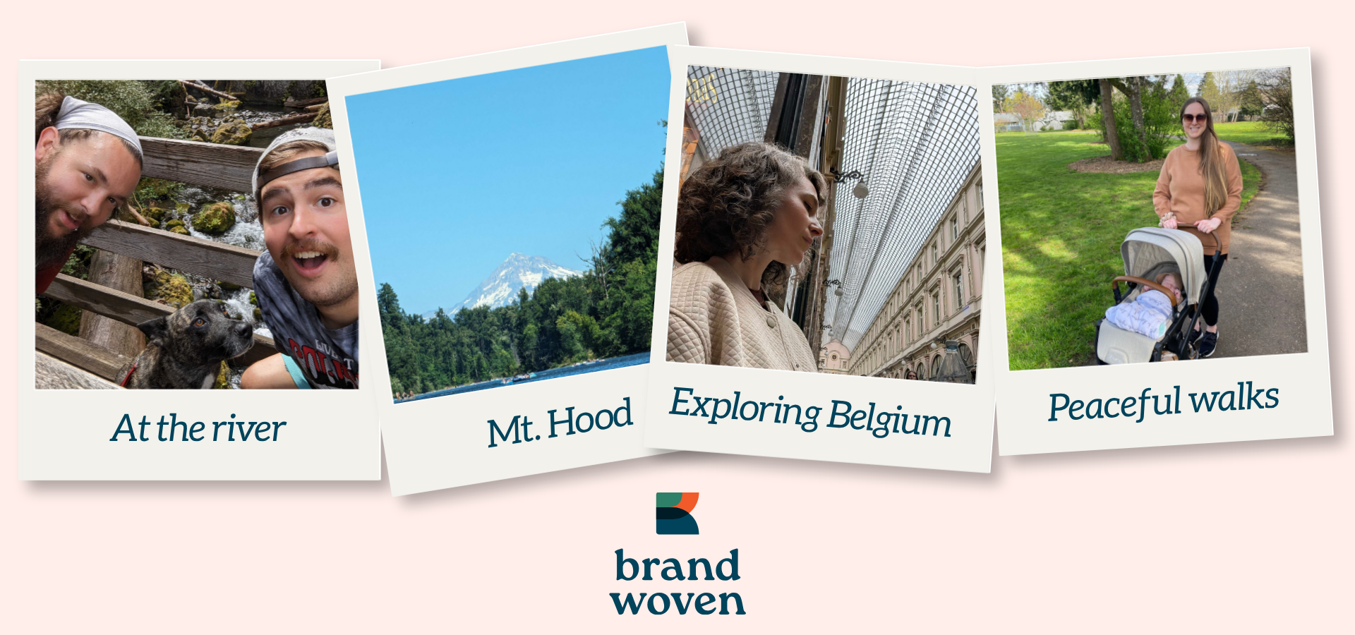 Polaroid collage of Brandwoven employees on sabbatical