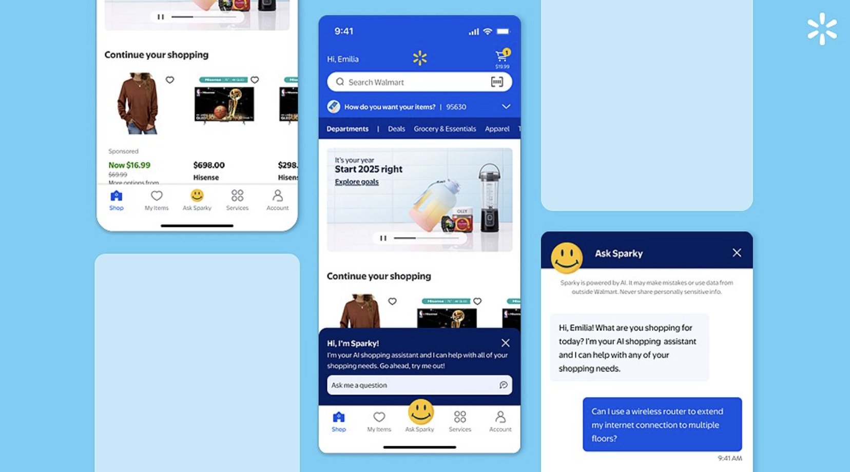 Walmart sparky mobile screenshots